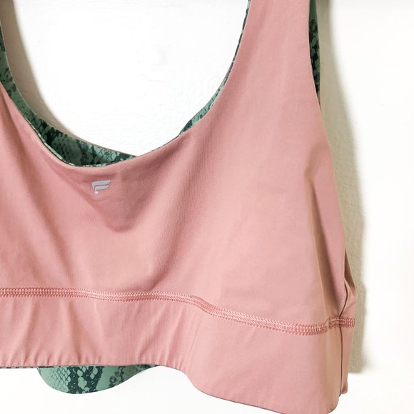 Fabletics reversible sports bra pink green snakeskin XL - Picture 4 of 9